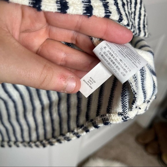 Madewell Isley Navy Blue Stripe Butterfly Knit Blouse Size Small - Picture 5 of 6